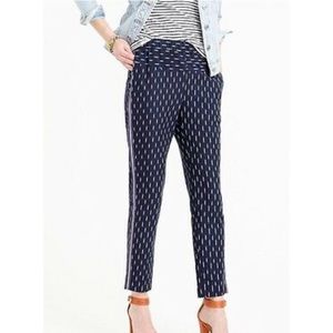 NWT J Crew ikat pull on pant with  tuxedo stripe